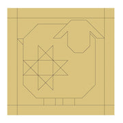 Design By Line Barn Quilt Square MDF Cutout Geometric Sheep Silhouette With Star - Unfinished For DIY