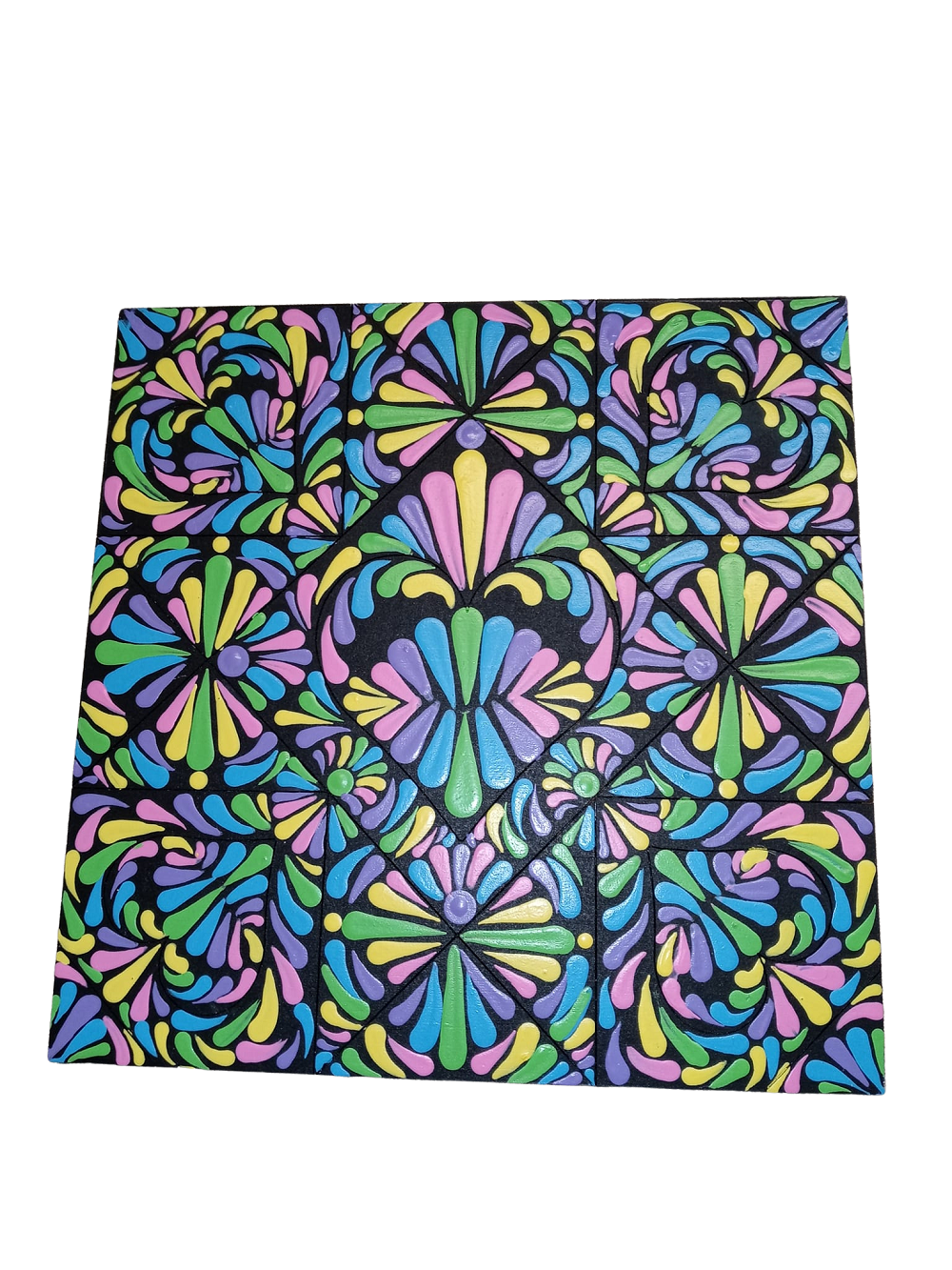 Design By Line Heart MDF Cutout Quilt Block Pattern With Central Heart And Corner Hearts - Unfinished For DIY