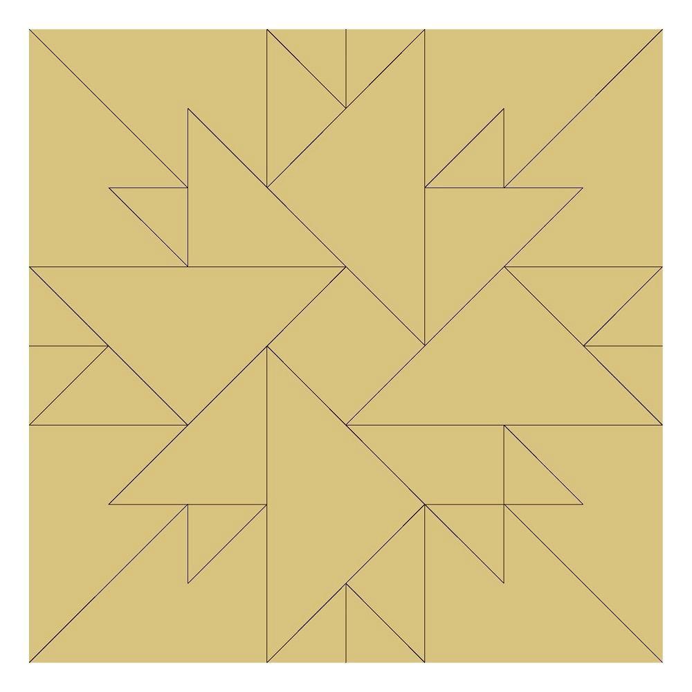 Design By Line Square Barn Quilt MDF Cutout Geometric Patchwork - Unfinished For DIY