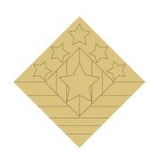 Design By Line Barn Quilt Diamond MDF Cutout Star Pattern With Central Large Star And Five Surrounding Stars - Unfinished For DIY