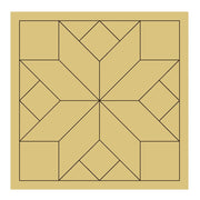 Design By Line Square Barn Quilt MDF Cutout Eight-Point Star Geometric Quilt - Unfinished For DIY