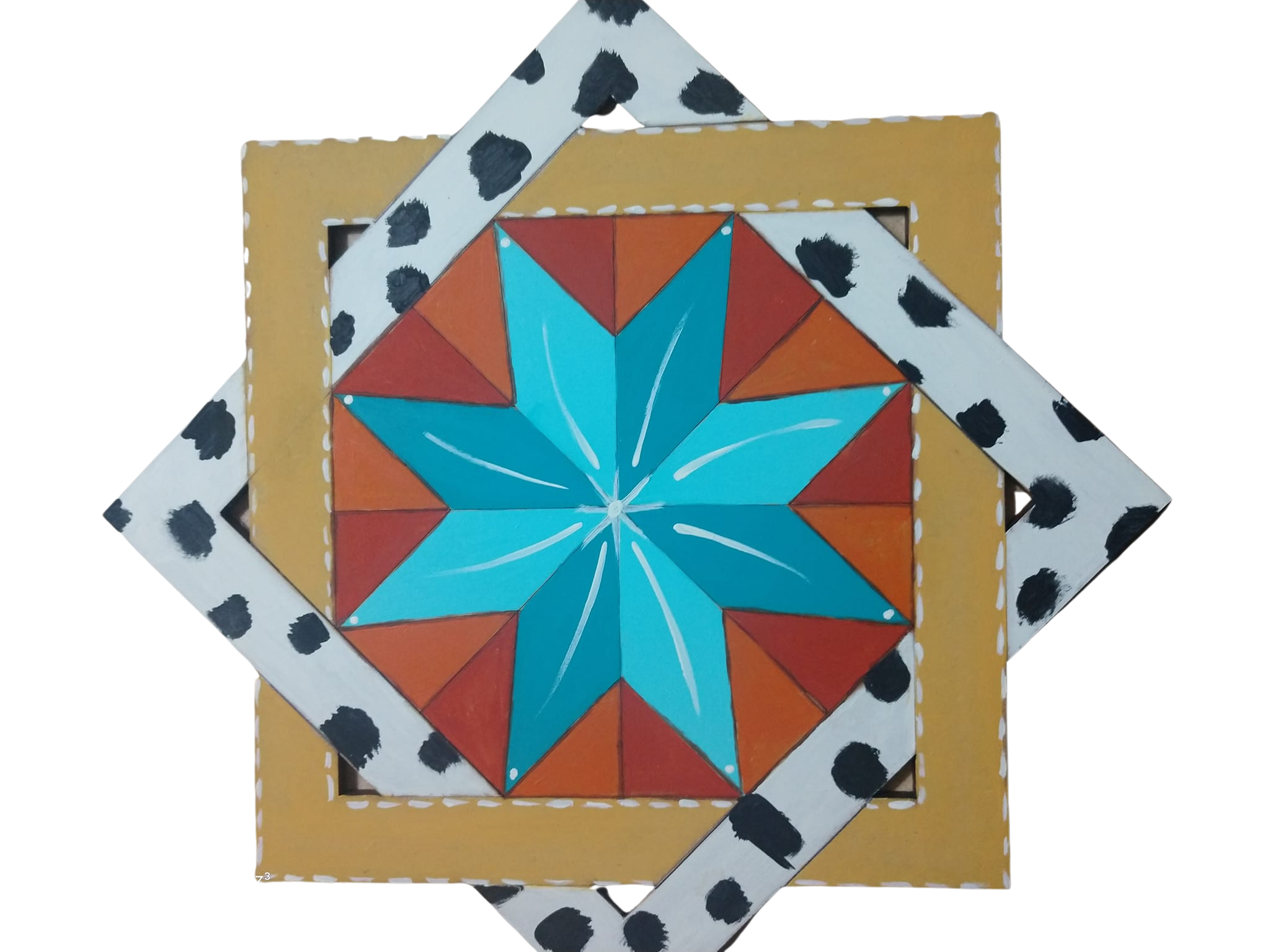 Design By Line Square MDF Cutout Barn Quilt Star Geometric Lines - Unfinished For DIY