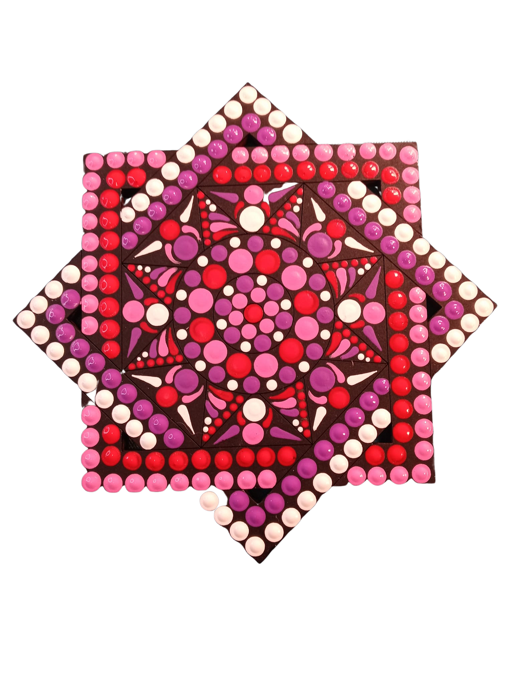 Design By Line Square MDF Cutout Barn Quilt Star Geometric Lines - Unfinished For DIY