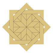 Design By Line Square MDF Cutout Barn Quilt Star Geometric Lines - Unfinished For DIY