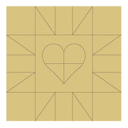 Design By Line Barn Quilt MDF Cutout Heart Center Block - Unfinished For DIY