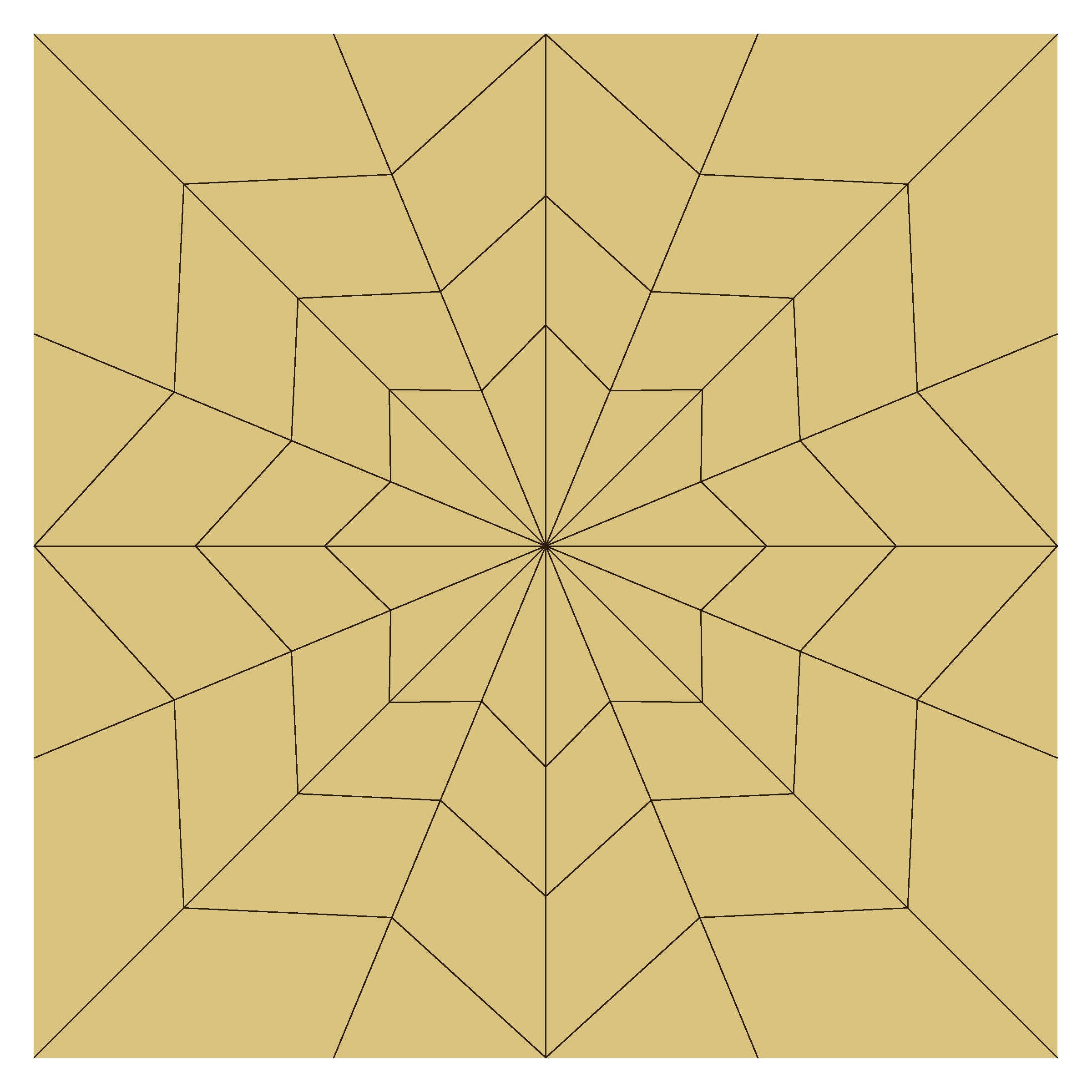 Design By Line Geometric Barn Quilt Star Square MDF Cutout  - Unfinished For DIY