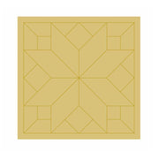 Design By Line Square Barn Quilt MDF Cutout Star Quilt Block Geometric Pattern With Corner Diamonds - Unfinished For DIY