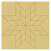 Design By Line Eight Point Star MDF Cutout Barn Quilt Pattern - Unfinished For DIY