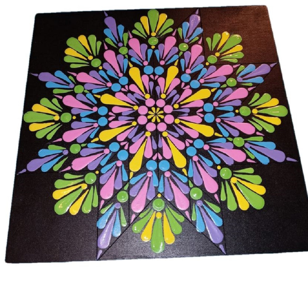 Design By Line Eight Point Star MDF Cutout Barn Quilt Pattern - Unfinished For DIY