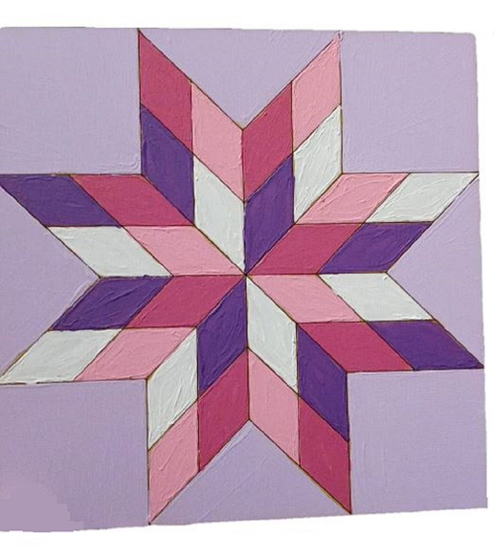 Design By Line Eight Point Star MDF Cutout Barn Quilt Pattern - Unfinished For DIY