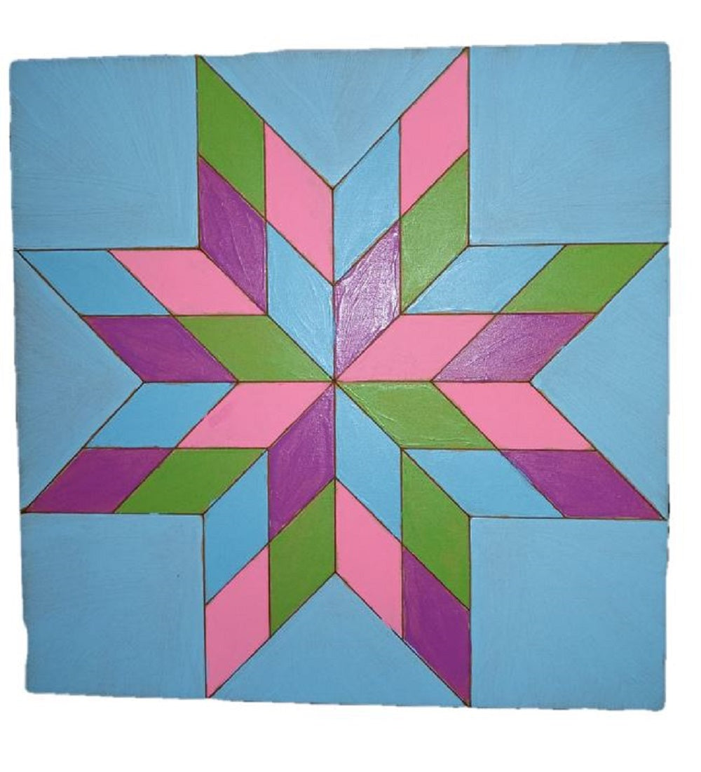 Design By Line Eight Point Star MDF Cutout Barn Quilt Pattern - Unfinished For DIY
