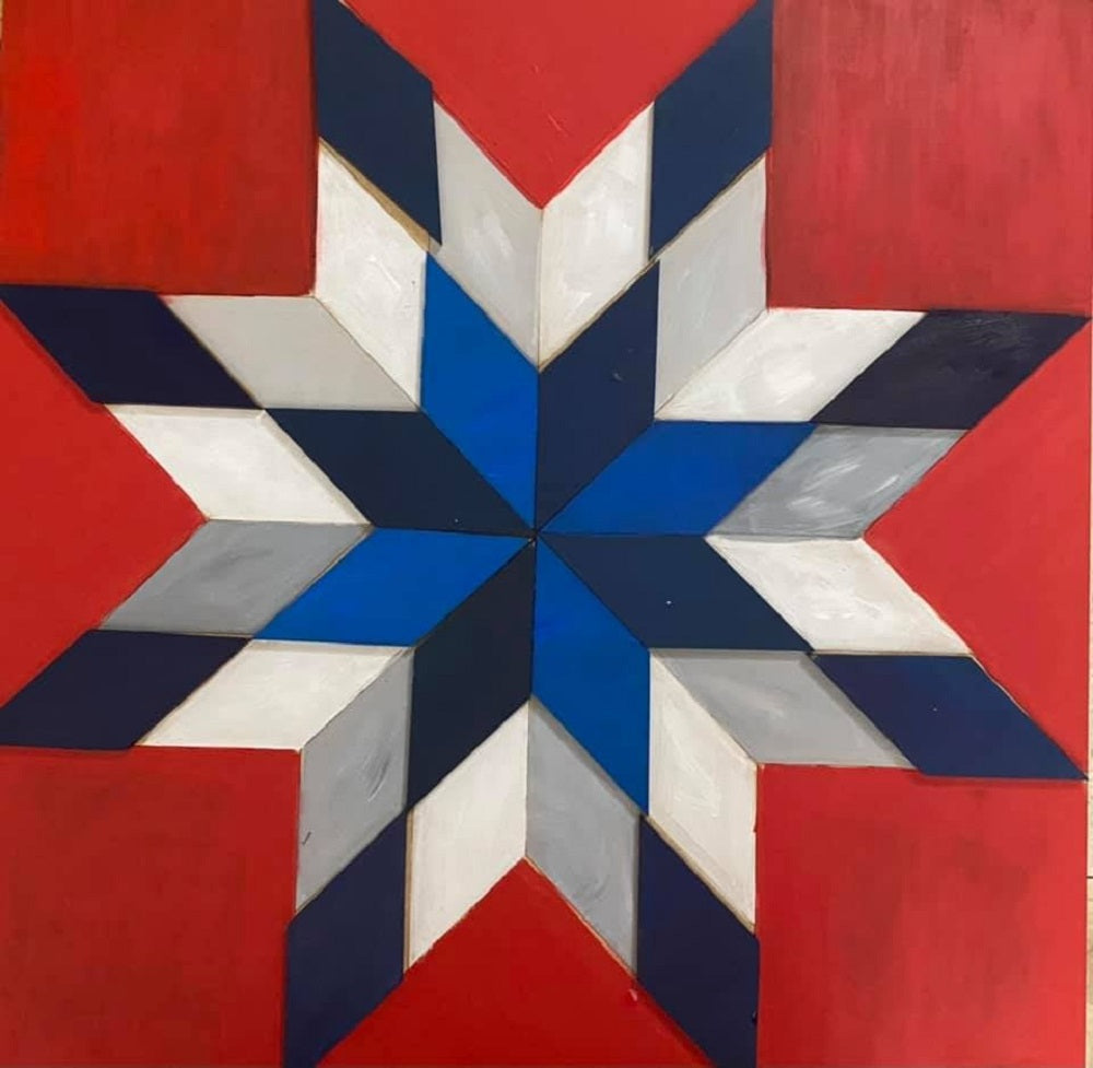 Design By Line Eight Point Star MDF Cutout Barn Quilt Pattern - Unfinished For DIY