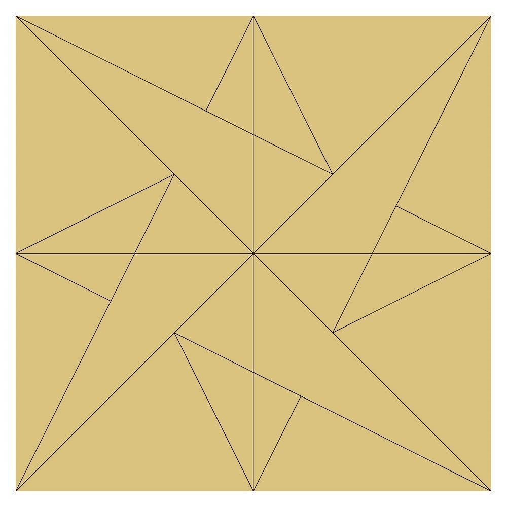 Design By Line Square MDF Cutout Abstract Geometric Starburst - Unfinished For DIY