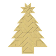Design By Line Tree MDF Cutout Geometric Line Pattern Christmas Tree - Unfinished For DIY
