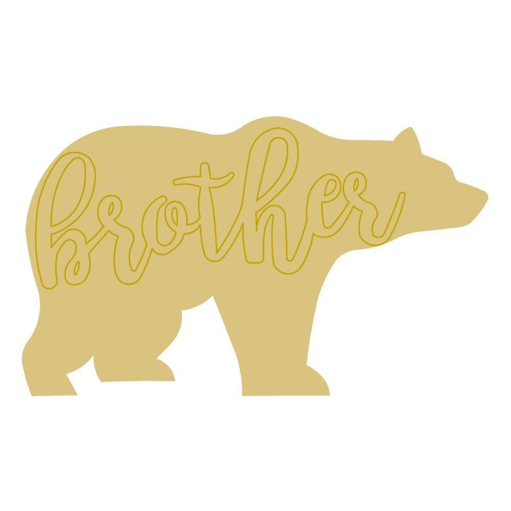 Design By Line Bear MDF Cutout Brother - Unfinished For DIY