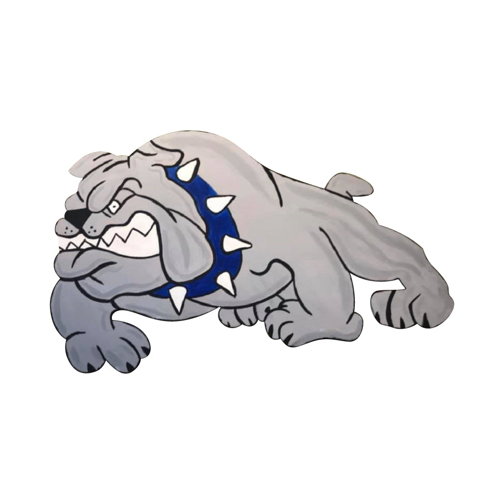 Design By Line Bulldog Silhouette MDF Cutout Reclining Form With Spiked Collar - Unfinished For DIY