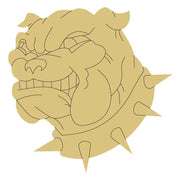 Design By Line Round MDF Cutout Bulldog Head - Unfinished For DIY