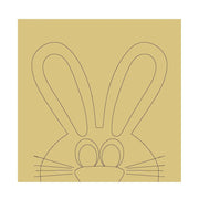 Design By Line Square MDF Cutout Peeping Bunny Silhouette - Unfinished For DIY