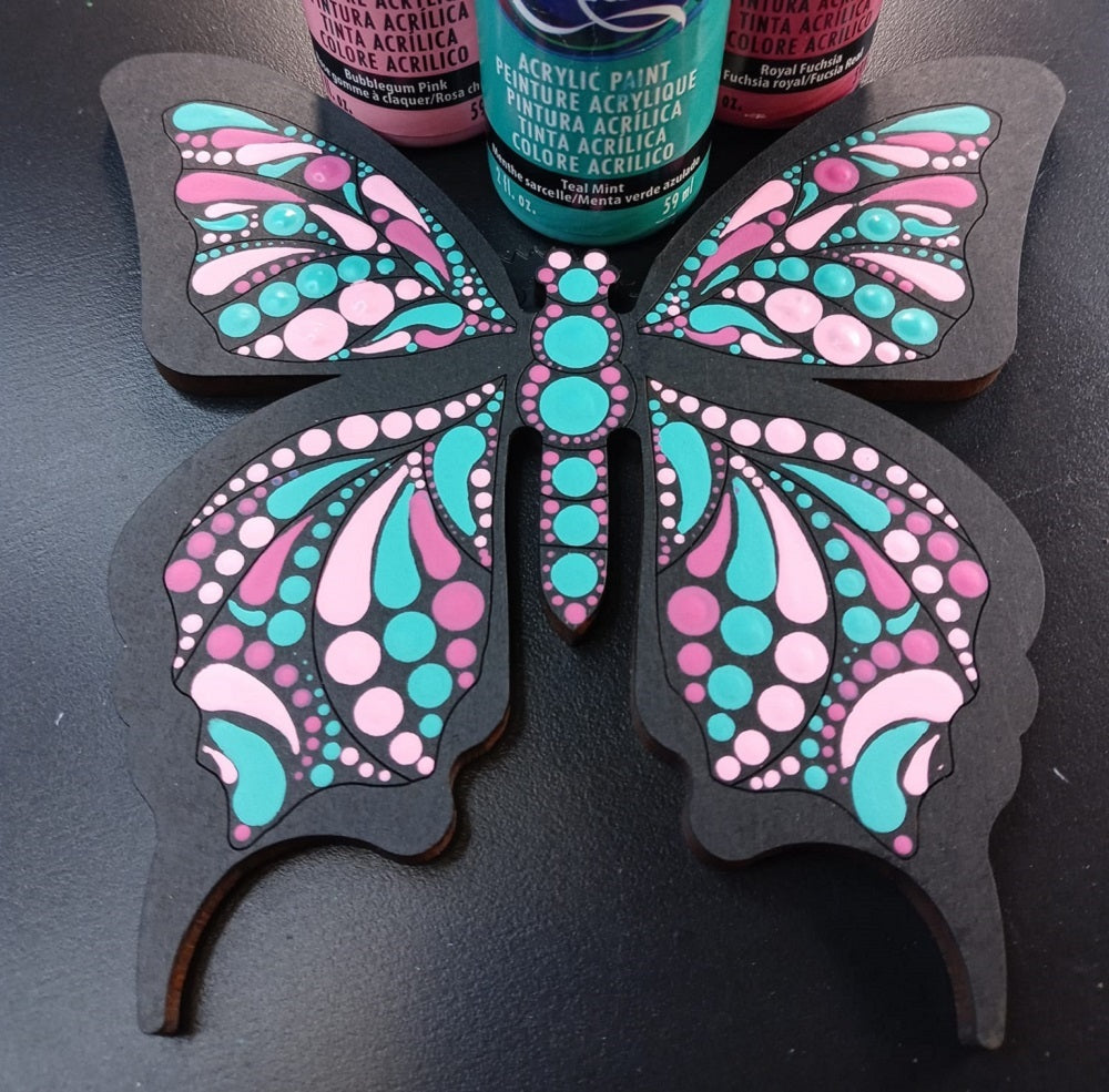Design By Line Square MDF Cutout Butterfly Silhouette - Unfinished For DIY