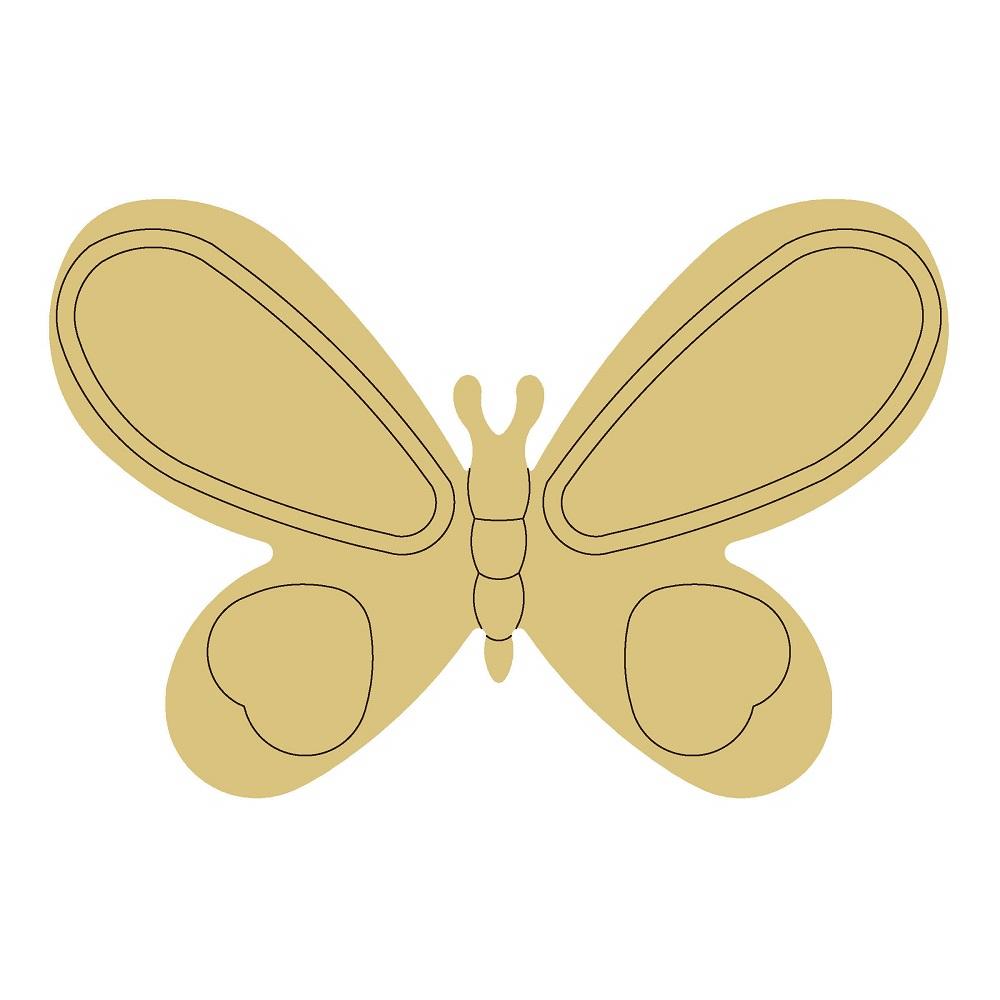 Design By Line Butterfly MDF Cutout Line Art - Unfinished For DIY