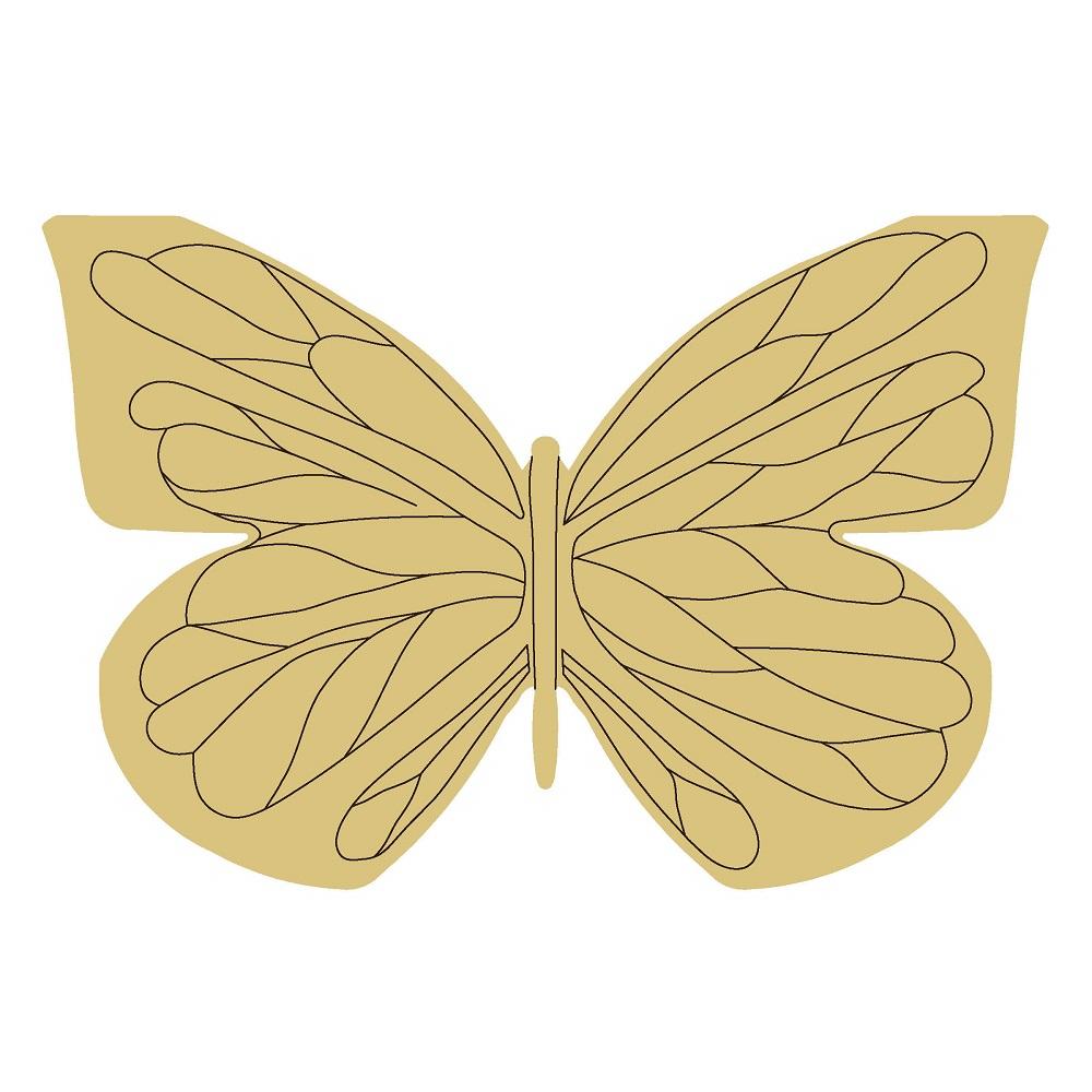 Design By Line Butterfly MDF Cutout Intricate Wing Vein Pattern - Unfi ...