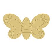 Design By Line Butterfly MDF Cutout Silhouette With Wing Dotted Accents And Segmented Body - Unfinished For DIY