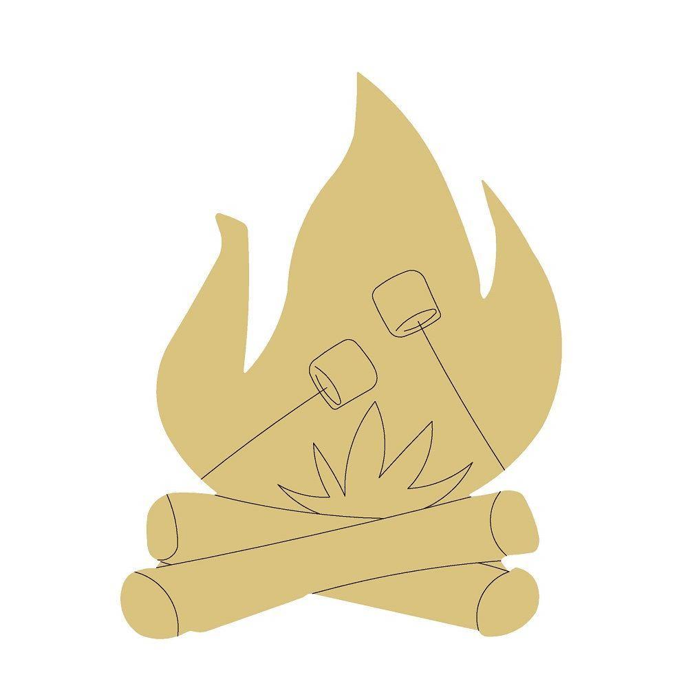 Design By Line Campfire MDF Cutout Marshmallows Roasting On Skewers - Unfinished For DIY
