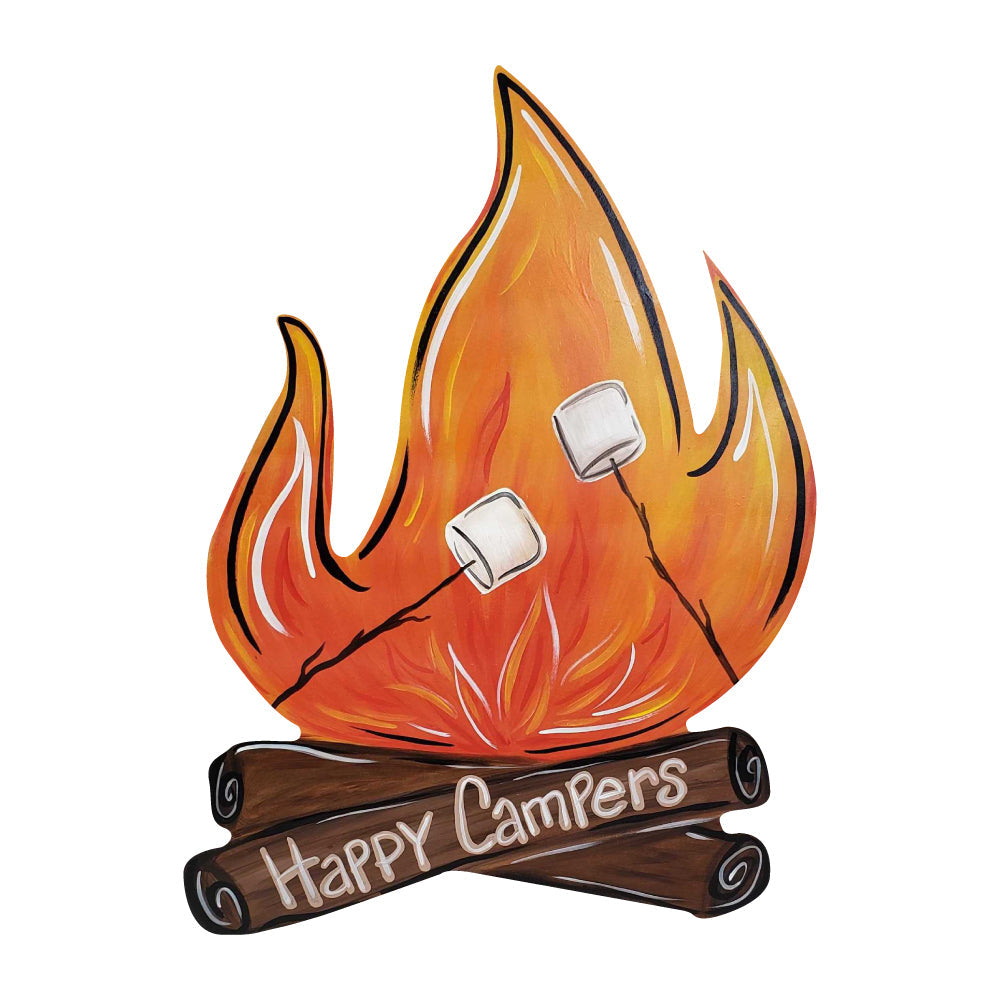Basic Shape Flame MDF Cutout Campfire Silhouette - Unfinished For DIY