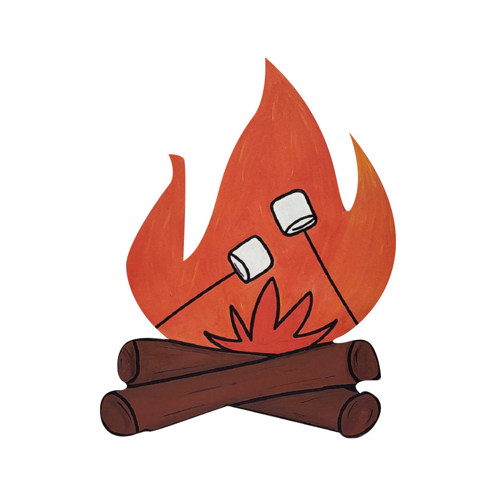Basic Shape Flame MDF Cutout Campfire Silhouette - Unfinished For DIY