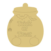 Design By Line Trick or Treat Jar MDF Cutout Silhouette - Unfinished For DIY