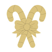 Design By Line Candy Cane Bow MDF Cutout Holiday Decor - Unfinished For DIY