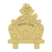 Design By Line Wagon MDF Cutout Welcome Spring - Unfinished For DIY