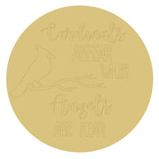 Design By Line Round MDF Cutout Cardinals Appear When Angels Are Near - Unfinished For DIY