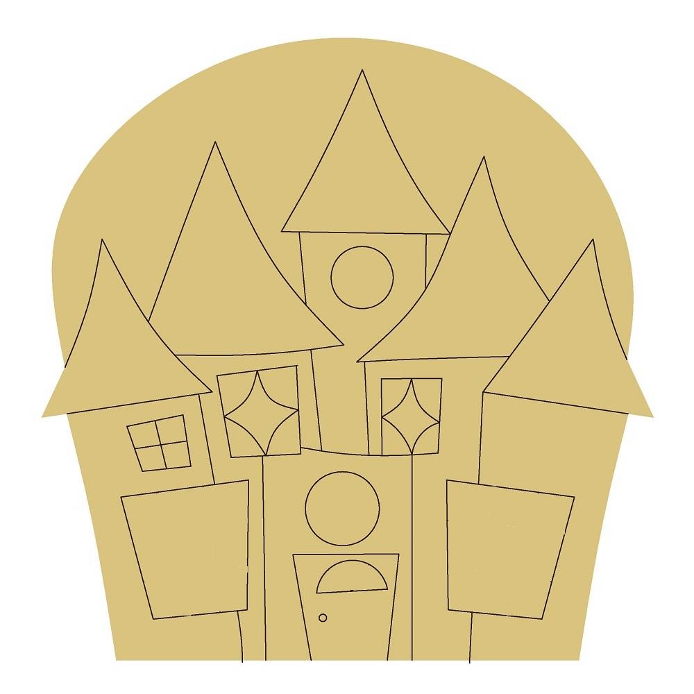 Design By Line Castle MDF Cutout Spooky Castle - Unfinished For DIY