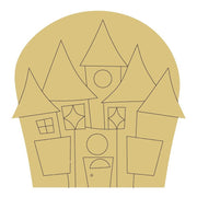 Design By Line Castle MDF Cutout Spooky Castle - Unfinished For DIY