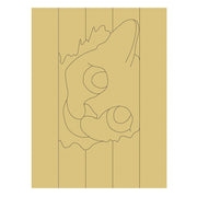 Design By Line Rectangle Cat MDF Cutout Line Art - Unfinished For DIY