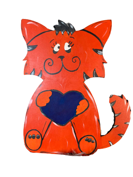 Basic Shape Cat MDF Cutout Animal Silhouette Style 7 - Unfinished For DIY