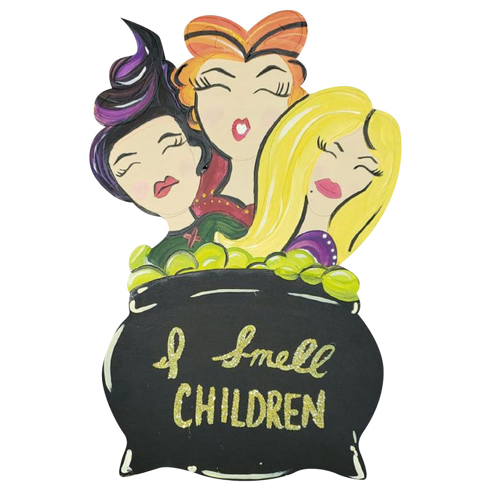 Basic Shape Cauldron MDF Cutout Halloween Decor Style 3 - Unfinished For DIY
