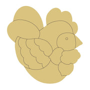 Design By Line Chicken Silhouette MDF Cutout Layered Feather Details - Unfinished For DIY