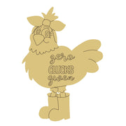 Design By Line Rooster MDF Cutout Zero Clucks Given - Unfinished For DIY
