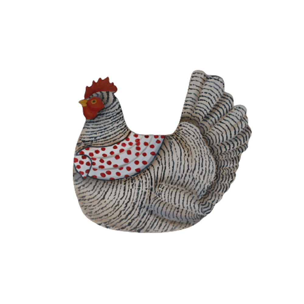 Design By Line Chicken MDF Cutout Hen Silhouette With Layered Tail Feathers - Unfinished For DIY