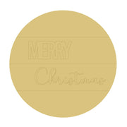 Design By Line Round MDF Cutout Merry Christmas With Merry In Capital Letters - Unfinished For DIY