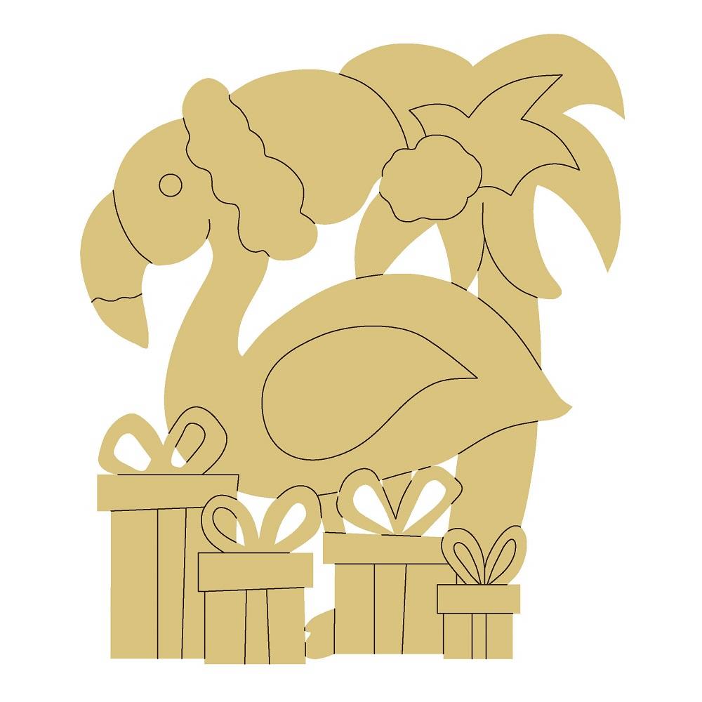 Design By Line Flamingo MDF Cutout Gift Boxes Silhouette - Unfinished For DIY