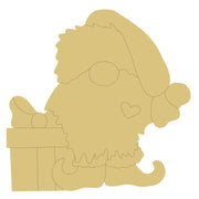 Design By Line Gnome MDF Cutout Christmas Silhouette With Heart - Unfinished For DIY