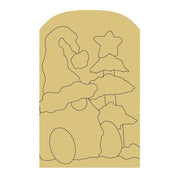 Design By Line Arch MDF Cutout Winter Scene With Star-Topped Christmas Tree And Rolling Hills - Unfinished For DIY