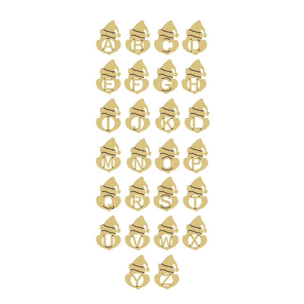 Design By Line Ornament MDF Cutout Alphabet Monogram A-Z - Unfinished For DIY