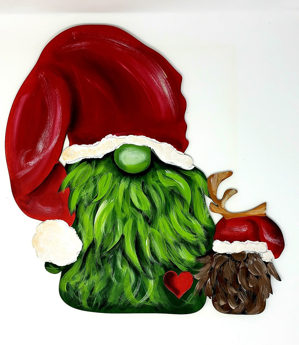 Design By Line Gnome Silhouette MDF Cutout Christmas Gnome - Unfinished For DIY