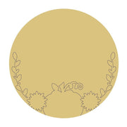 Design By Line Round MDF Cutout Floral Border With Pumpkin - Unfinished For DIY