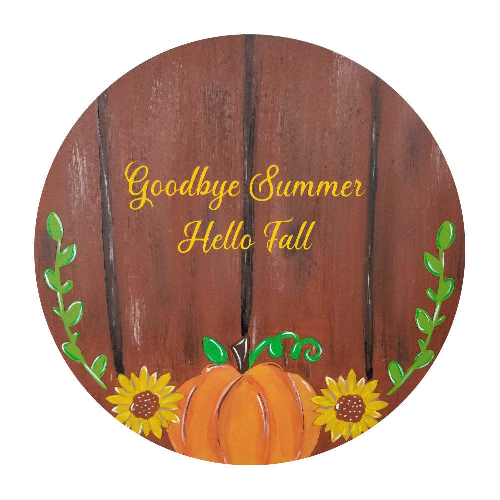 3D Round MDF Cutout Welcome Pumpkin - Unfinished For DIY