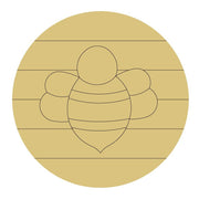 Design By Line Round MDF Cutout Bee Silhouette - Unfinished For DIY
